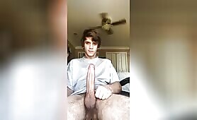 hot hung boy alan strokes his monster cock until he cums